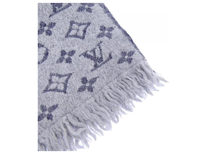 Klassischer Monogramm-Schal von Louis Vuitton Braun Marineblau - Ansicht 2