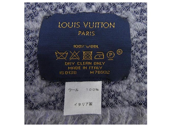 Klassischer Monogramm-Schal von Louis Vuitton Braun Marineblau - Ansicht 3