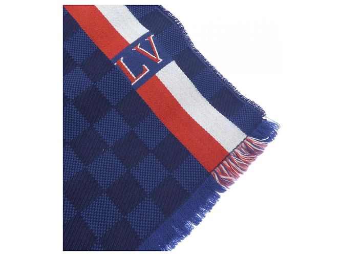 Louis Vuitton Nachrichtenschal Braun Rot Marineblau - Ansicht 2