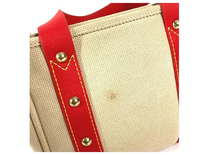 Borsa Tote Louis Vuitton Antigua Cabas PM Rosso Beige - vista 10