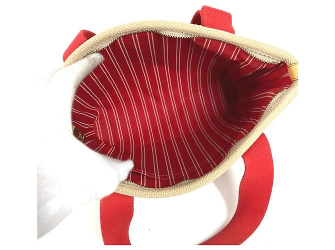 Borsa Tote Louis Vuitton Antigua Cabas PM Rosso Beige - vista 12