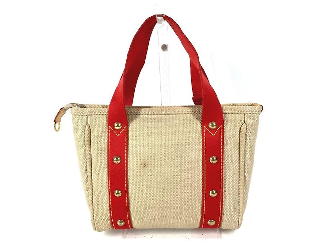 Borsa Tote Louis Vuitton Antigua Cabas PM Rosso Beige - vista 2