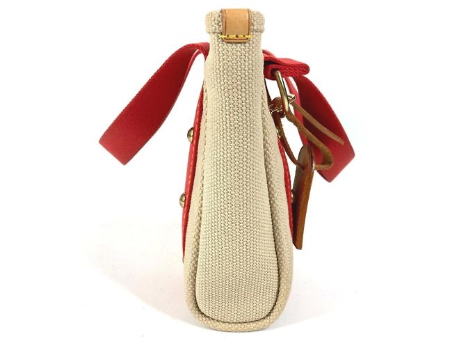Borsa Tote Louis Vuitton Antigua Cabas PM Rosso Beige - vista 4