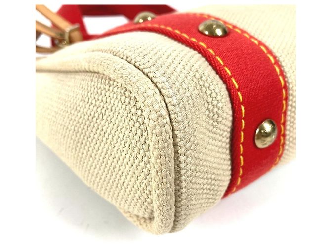 Borsa Tote Louis Vuitton Antigua Cabas PM Rosso Beige - vista 7