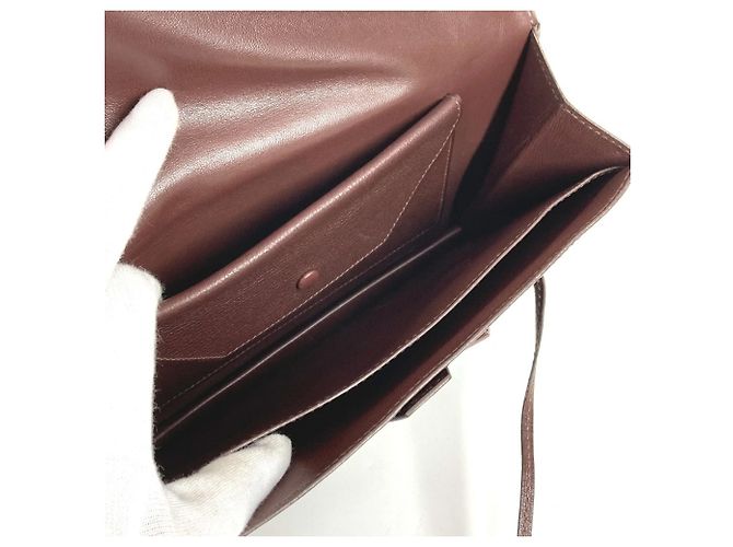 Bolso sobre de cuero marrón Hermès Castaño - vista 12