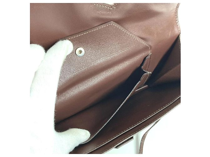 Bolso sobre de cuero marrón Hermès Castaño - vista 13