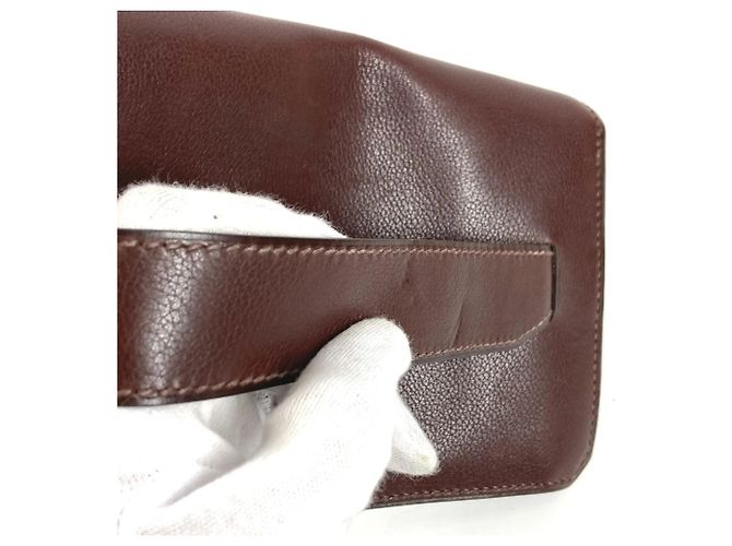 Bolso sobre de cuero marrón Hermès Castaño - vista 2