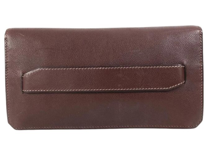 Bolso sobre de cuero marrón Hermès Castaño - vista 3