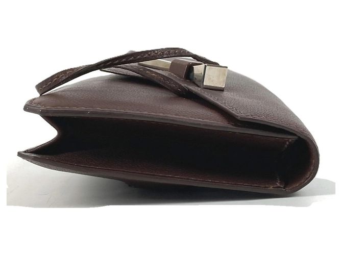 Bolso sobre de cuero marrón Hermès Castaño - vista 5
