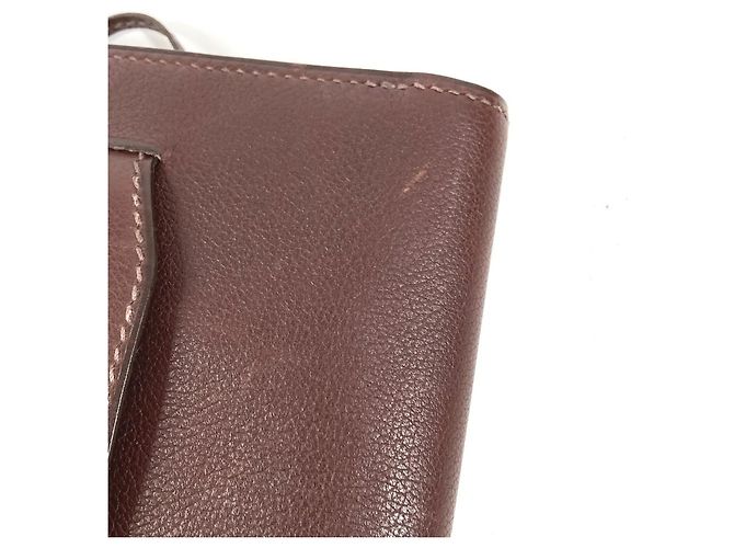 Bolso sobre de cuero marrón Hermès Castaño - vista 7