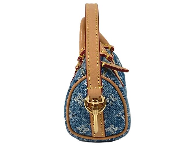 Speedy Portachiavi in denim Monogram Louis Vuitton Blu Monogramma - vista 3