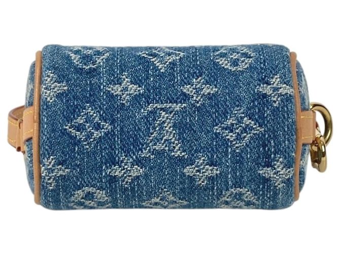 Speedy Portachiavi in denim Monogram Louis Vuitton Blu Monogramma - vista 5