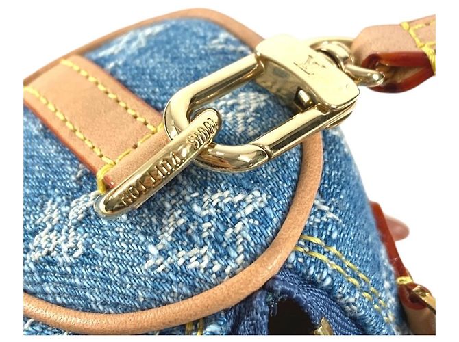 Speedy Portachiavi in denim Monogram Louis Vuitton Blu Monogramma - vista 7