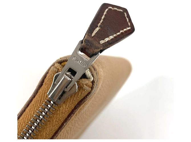 Cartera de seda Azap Long de Hermès Beige - vista 7