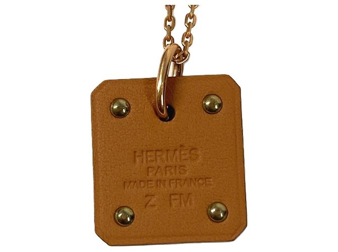 Hermès Collar Colgante As de Coeur PM en Cadena de Corazón HERMES Negro Rosa - vista 10
