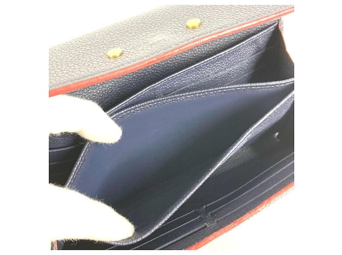 Lange Brieftasche Monogram Empreinte Louis Vuitton Rot Marineblau - Ansicht 12