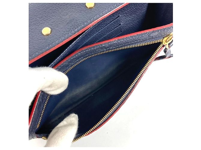 Lange Brieftasche Monogram Empreinte Louis Vuitton Rot Marineblau - Ansicht 13