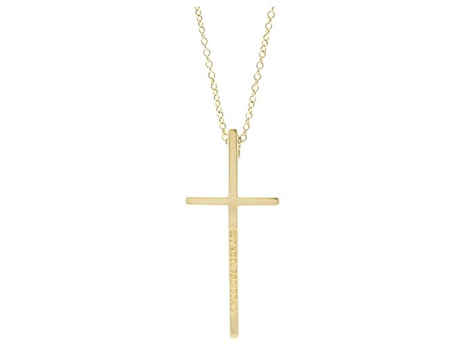 Tiffany & Co Collana Tiffany Cross in Oro Giallo (18K) D'oro - vista 2