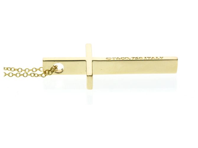 Tiffany & Co Collana Tiffany Cross in Oro Giallo (18K) D'oro - vista 5