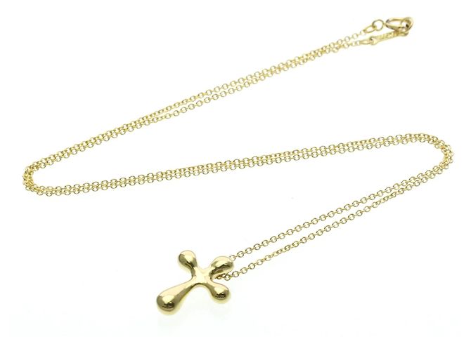 Tiffany & Co Collana con pendente a croce in oro giallo 18K Tiffany D'oro - vista 11