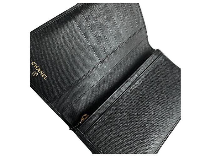 Cartera larga de piel negra Chanel Negro - vista 5