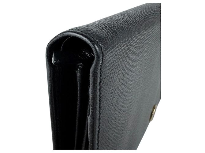 Cartera larga de piel negra Chanel Negro - vista 6