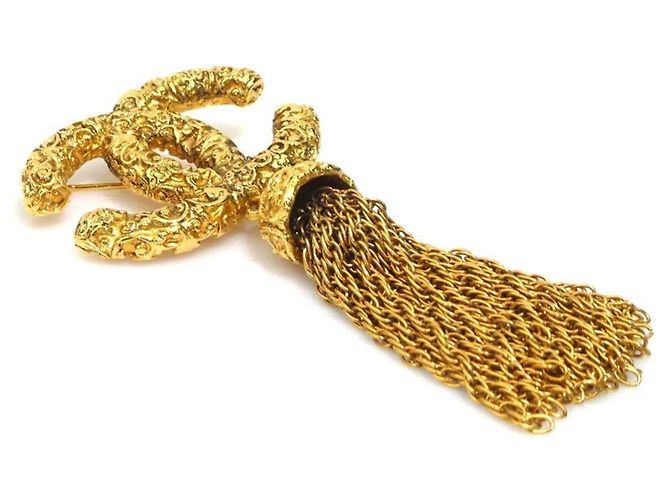 Spilla in metallo dorato Chanel D'oro - vista 2