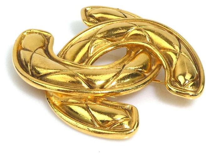 Spilla in metallo dorato Chanel D'oro - vista 3