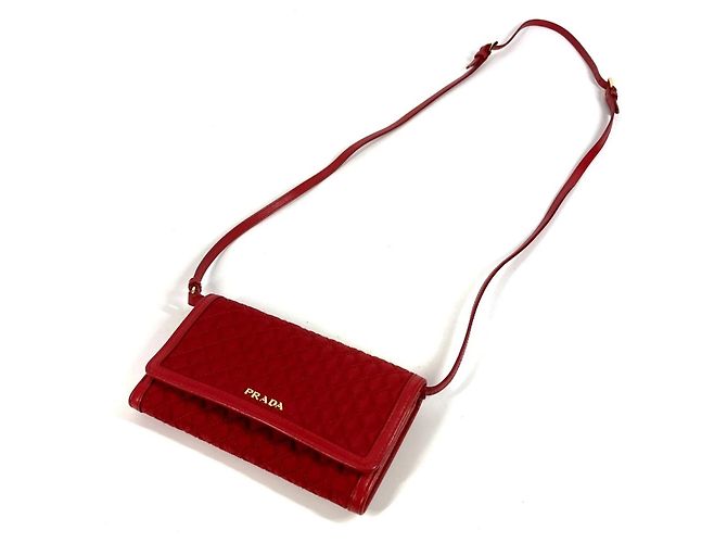 Saffiano Cartera de cadena acolchada Prada en rojo Roja - vista 14