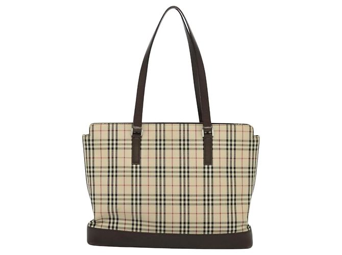 Burberry Nova Check Tote aus Canvas und Leder Beige - Ansicht 2