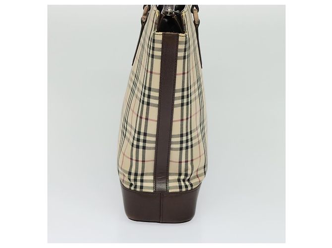 Burberry Nova Check Tote aus Canvas und Leder Beige - Ansicht 3