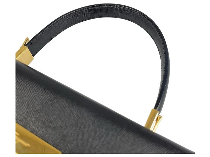Borsa a mano/spalla in pelle nera Salvatore Ferragamo Nero - vista 6