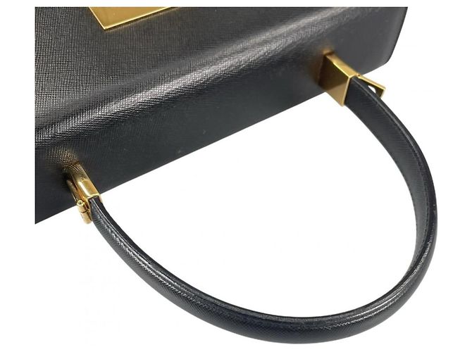 Borsa a mano/spalla in pelle nera Salvatore Ferragamo Nero - vista 7