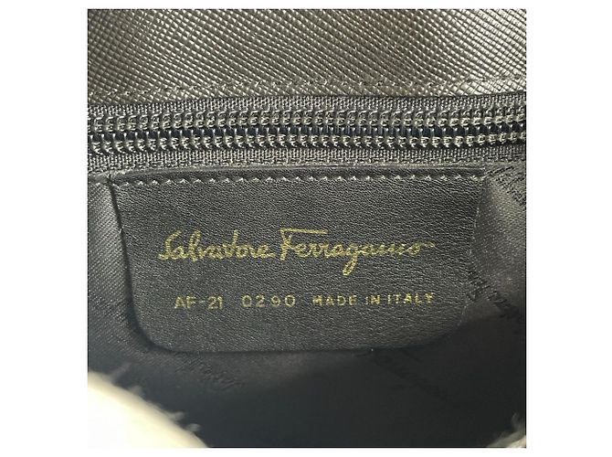 Borsa a mano/spalla in pelle nera Salvatore Ferragamo Nero - vista 8