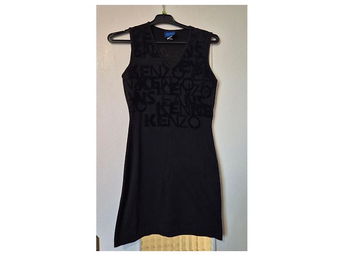 Kurzes schwarzes Kenzo Jeans Kleid Größe 38/M taillierte Passform - Ansicht 2
