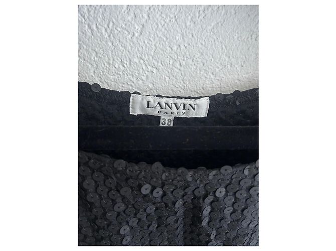 Body Lanvin nero con paillettes a maniche lunghe - vista 2