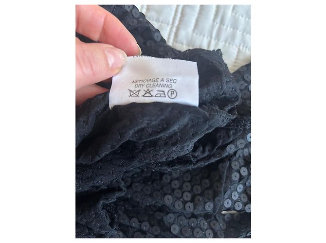 Body Lanvin nero con paillettes a maniche lunghe - vista 5