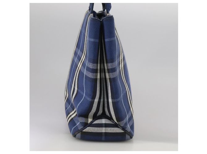 Burberry Nova Check Tote canvas check pattern Small Blue - view 4