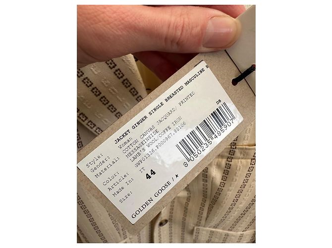 Blazer Golden Goose Creme de Algodão Tamanho 44 Cru - vista 3