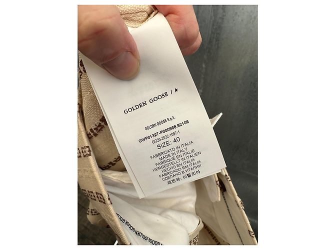 Pantalones Flare Golden Goose Crema Algodón - vista 10
