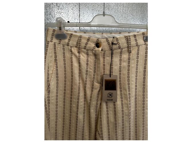 Pantalones Flare Golden Goose Crema Algodón - vista 2