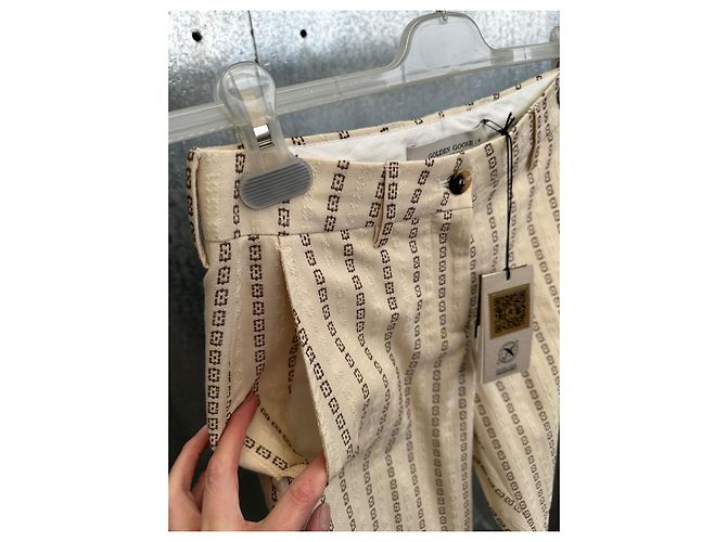Pantalones Flare Golden Goose Crema Algodón - vista 3