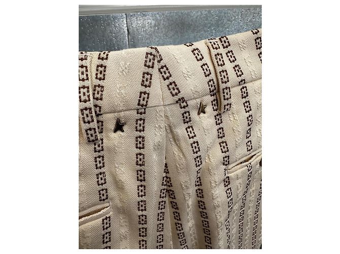 Pantalones Flare Golden Goose Crema Algodón - vista 4