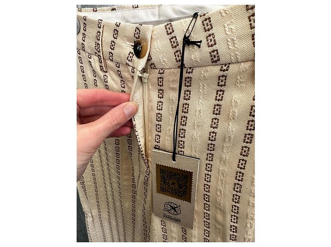 Pantalones Flare Golden Goose Crema Algodón - vista 8