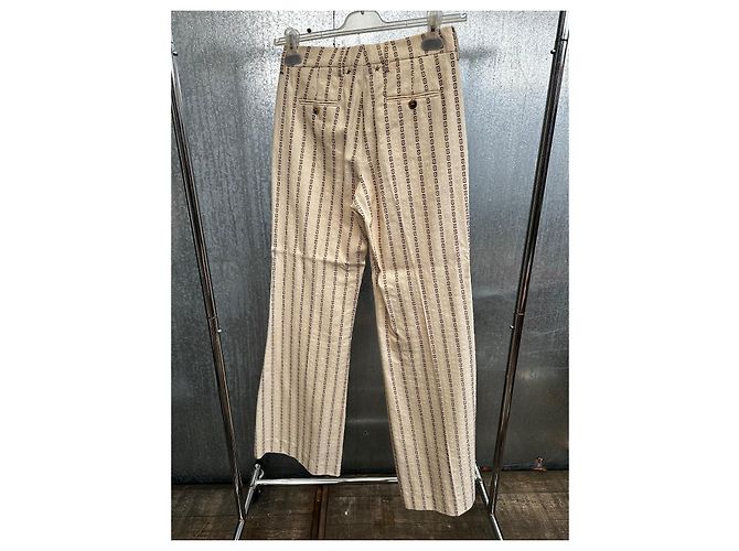 Pantalones Flare Golden Goose Crema Algodón - vista 9