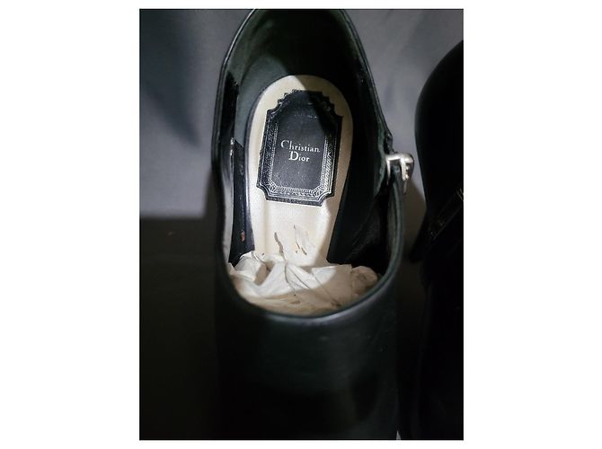 Stivaletti in pelle nera Christian Dior Nero - vista 7
