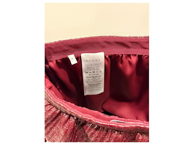 Gucci Falda corta de cuero burdeos - vista 4