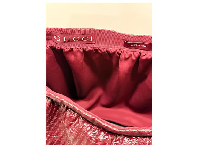 Gucci Falda corta de cuero burdeos - vista 5