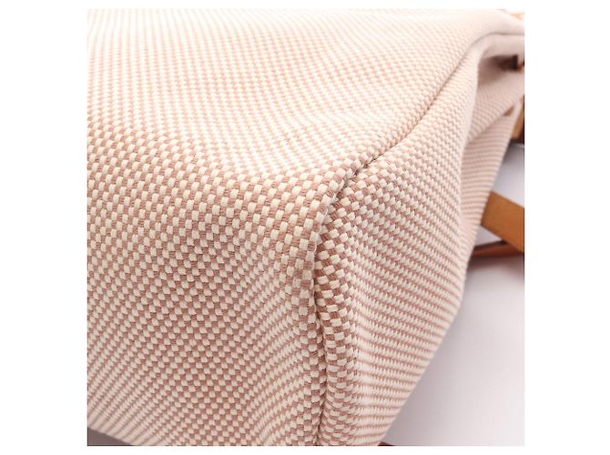 Mochila Bolsa Hermès Herbag Zip Add PM Ecru Natural Marrom Bege - vista 6