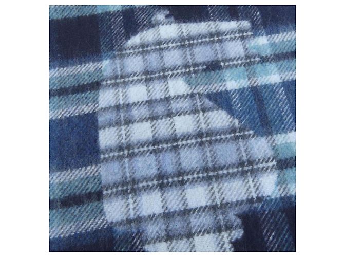 Cashmere-Schal von Hermès Braun Grün Marineblau - Ansicht 4